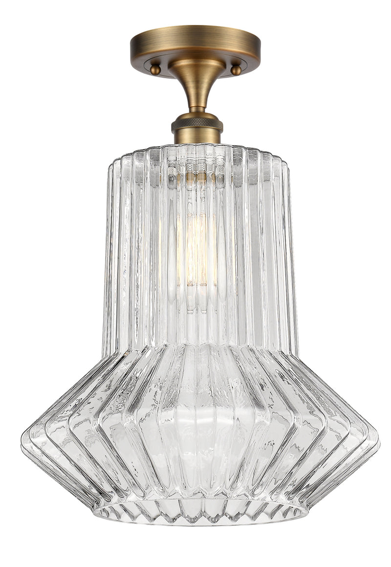 Innovations 516-1C-BB-G212 One Light Semi-Flush Mount, Brushed Brass
