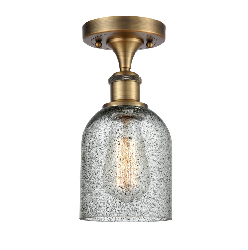 Innovations 516-1C-BB-G257 One Light Semi-Flush Mount, Brushed Brass