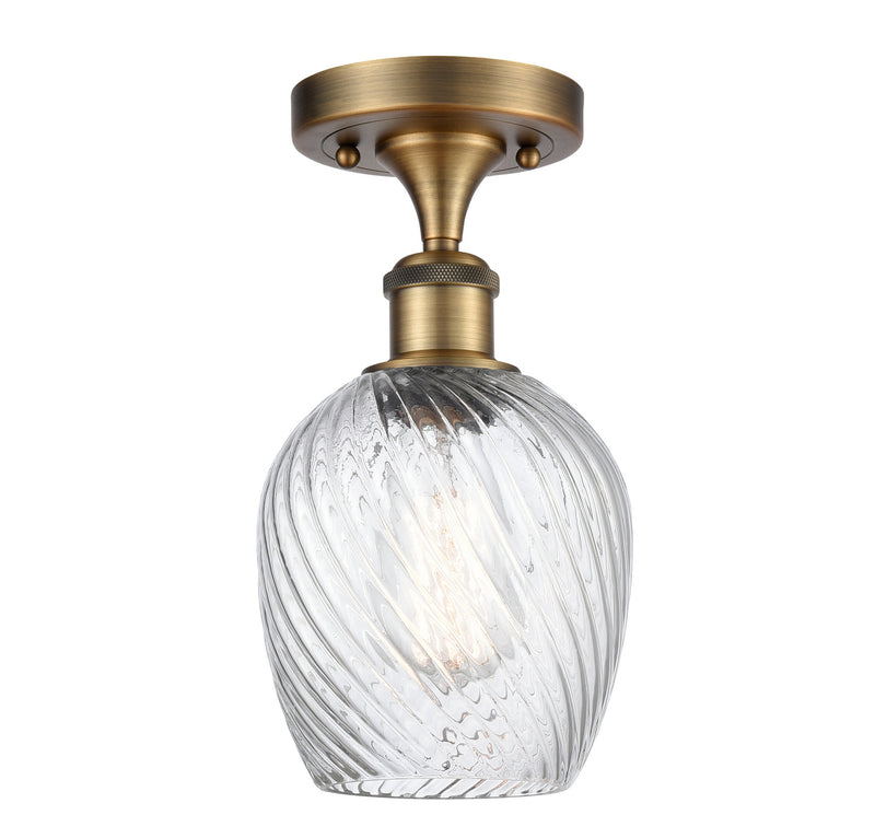 Innovations 516-1C-BB-G292 One Light Semi-Flush Mount, Brushed Brass
