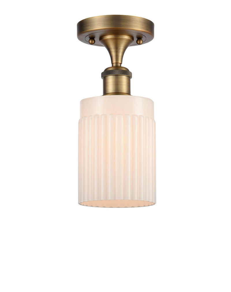 Innovations 516-1C-BB-G341 One Light Semi-Flush Mount, Brushed Brass