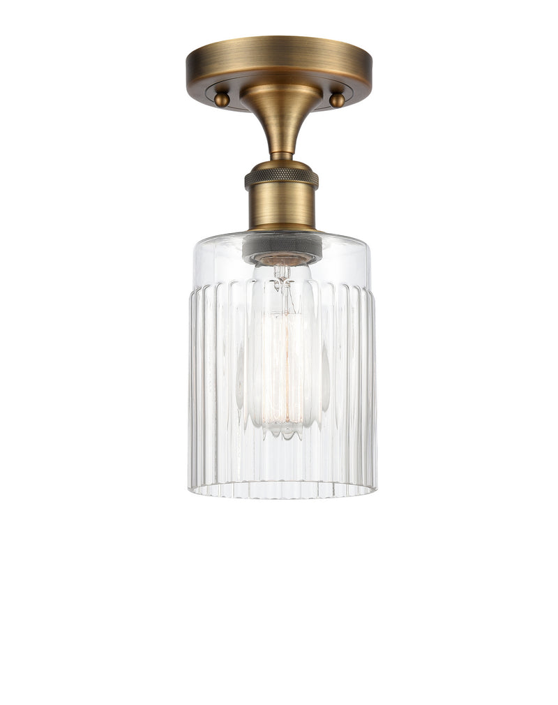 Innovations 516-1C-BB-G342 One Light Semi-Flush Mount, Brushed Brass