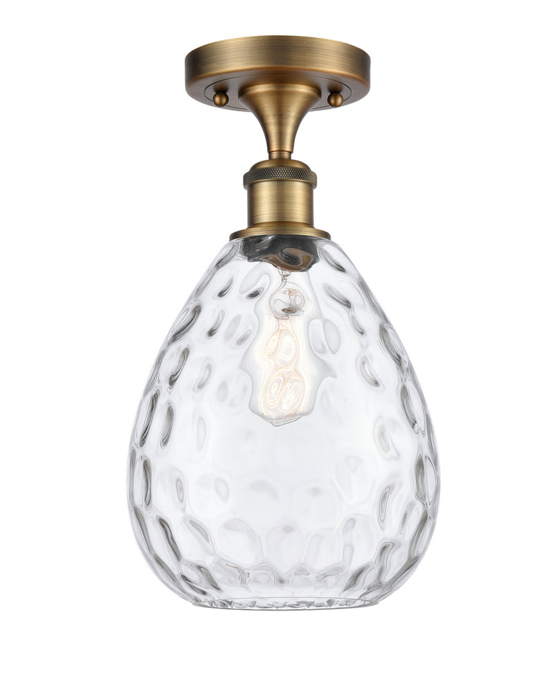 Innovations 516-1C-BB-G372 One Light Semi-Flush Mount, Brushed Brass