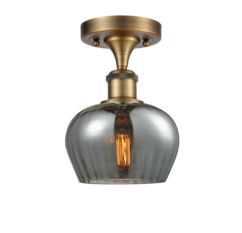 Innovations 516-1C-BB-G93 One Light Semi-Flush Mount, Brushed Brass