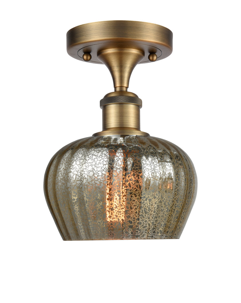 Innovations 516-1C-BB-G96 One Light Semi-Flush Mount, Brushed Brass