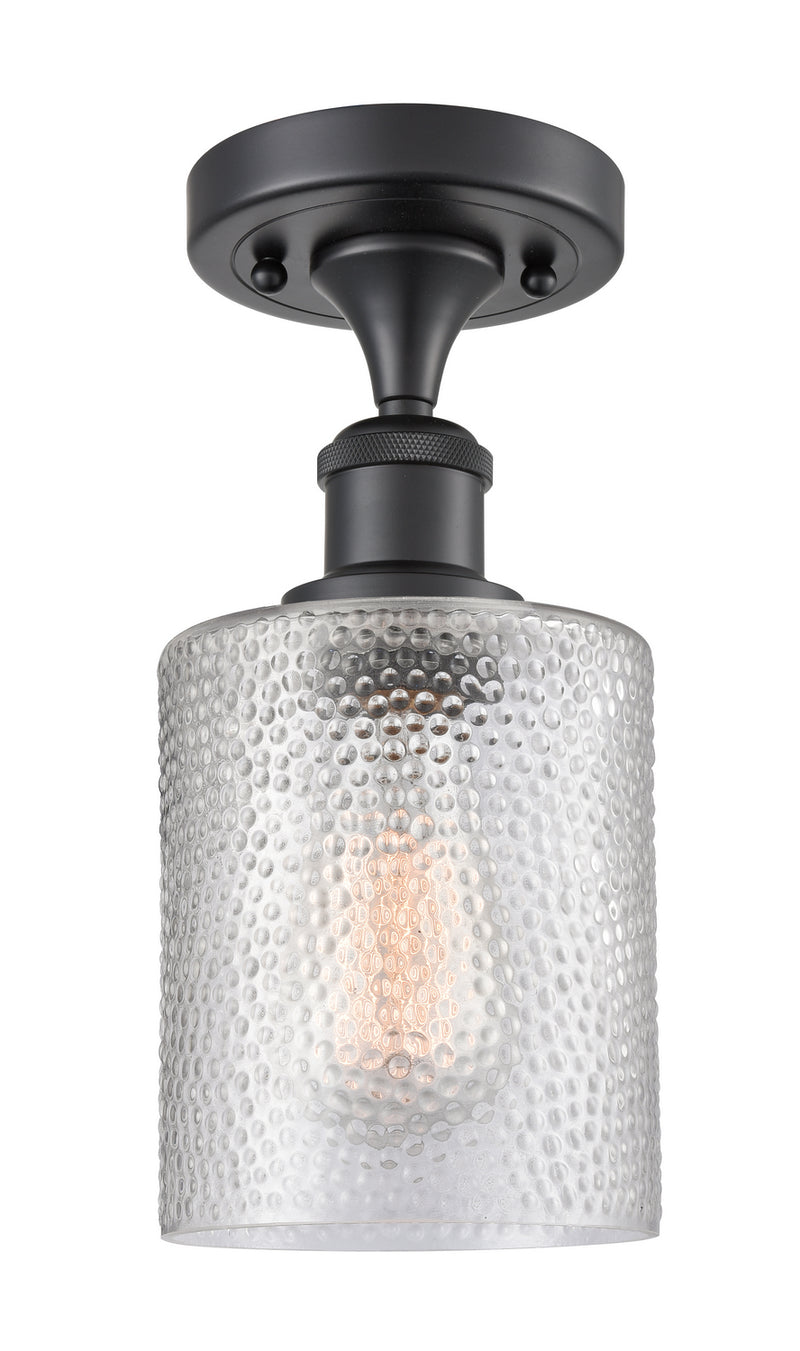 Innovations 516-1C-BK-G112 One Light Semi-Flush Mount, Matte Black