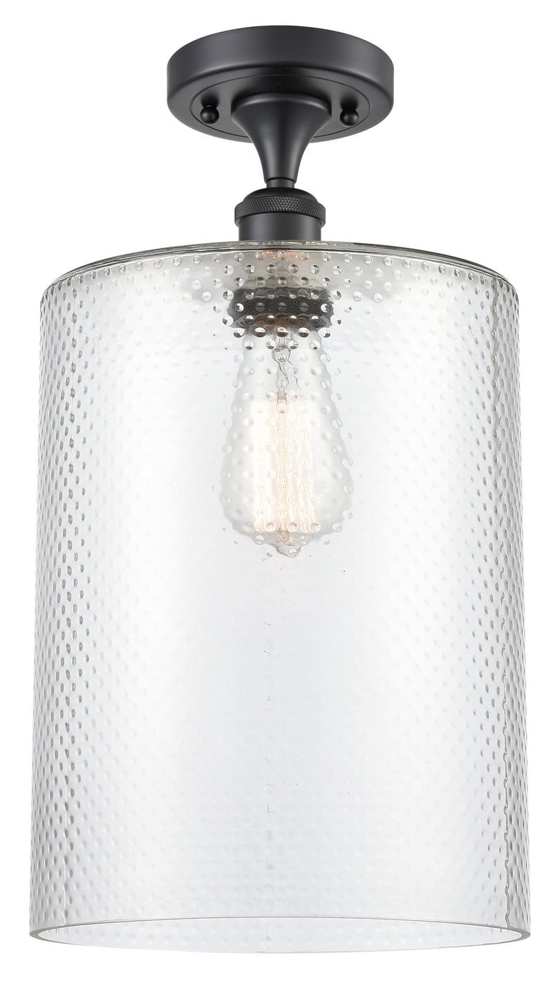 Innovations 516-1C-BK-G112-L One Light Semi-Flush Mount, Matte Black