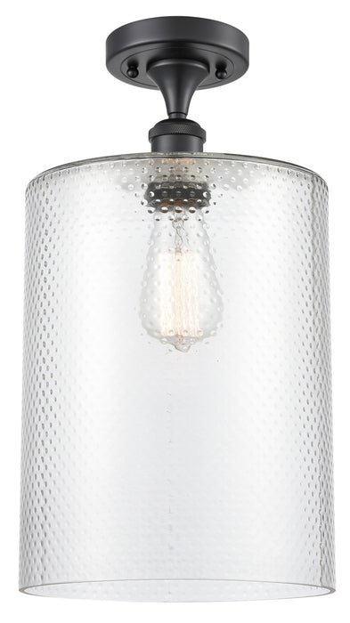 Innovations 516-1C-BK-G112-L One Light Semi-Flush Mount, Matte Black