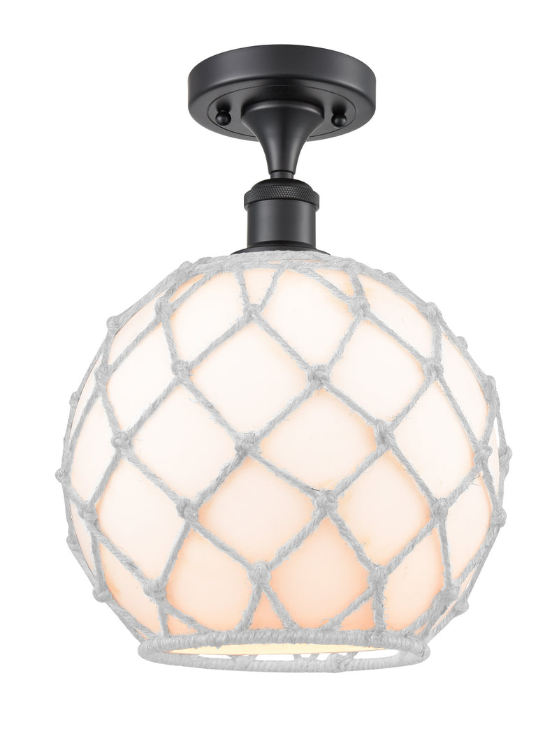 Innovations 516-1C-BK-G121-10RW One Light Semi-Flush Mount, Matte Black