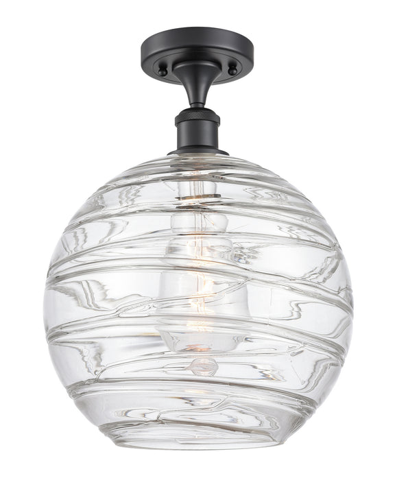 Innovations 516-1C-BK-G1213-12 One Light Semi-Flush Mount, Matte Black