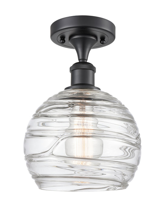 Innovations 516-1C-BK-G1213-8 One Light Semi-Flush Mount, Matte Black
