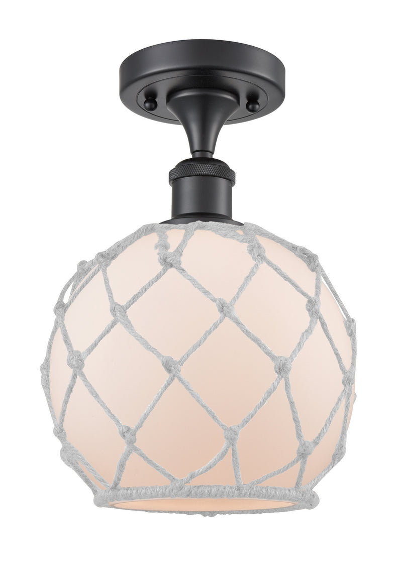 Innovations 516-1C-BK-G121-8RW One Light Semi-Flush Mount, Matte Black