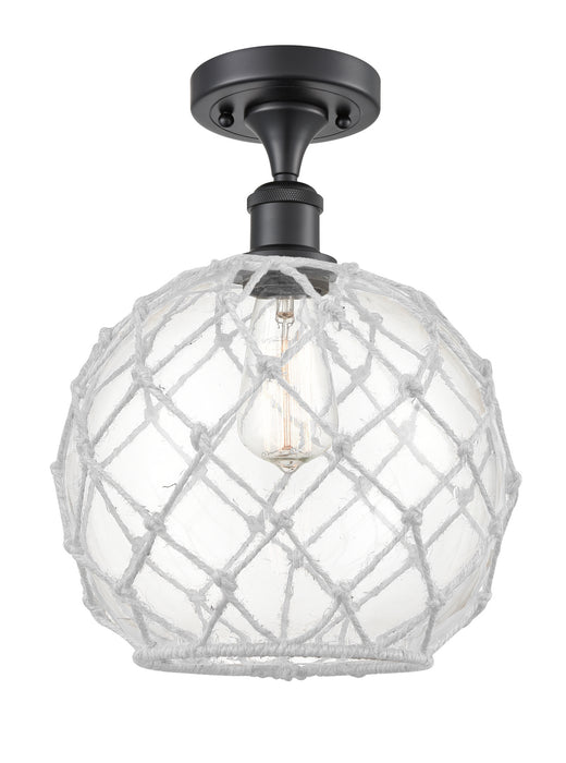 Innovations 516-1C-BK-G122-10RW One Light Semi-Flush Mount, Matte Black