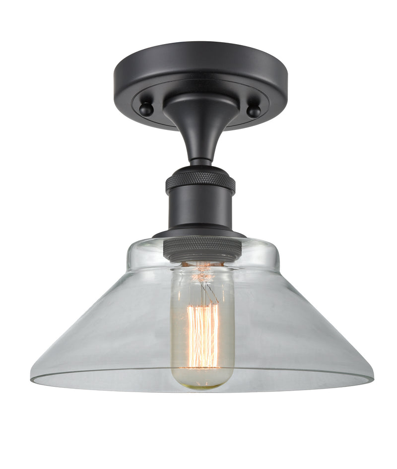 Innovations 516-1C-BK-G132 One Light Semi-Flush Mount, Matte Black