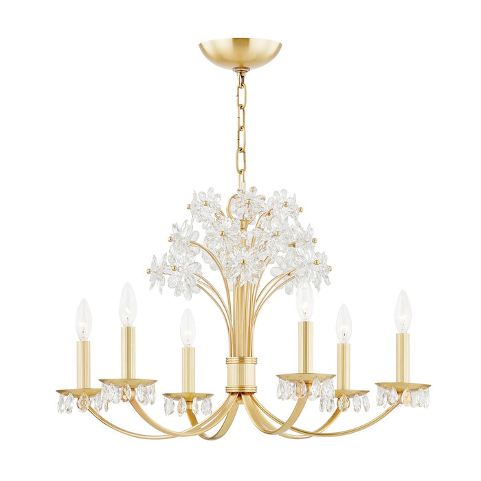 Hudson Valley 4430-AGB Six Light Chandelier, Aged Brass