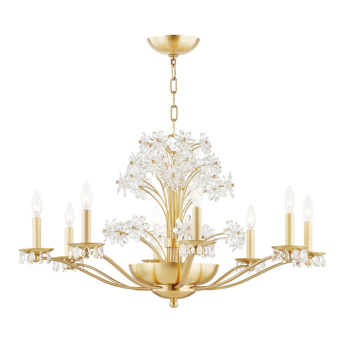 Hudson Valley 4438-AGB Ten Light Chandelier, Aged Brass