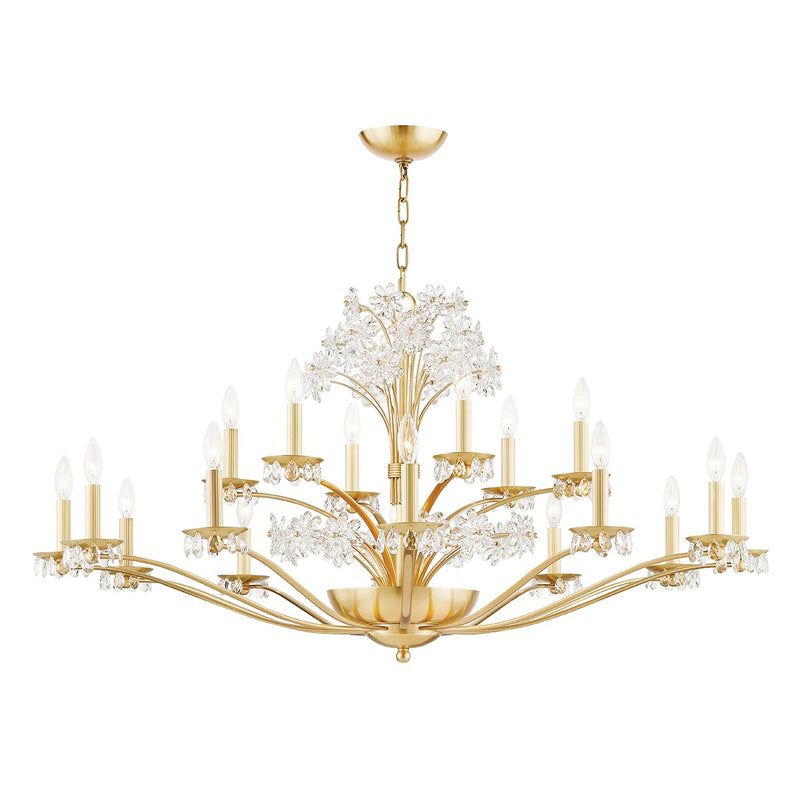 Hudson Valley 4452-AGB 20 Light Chandelier, Aged Brass