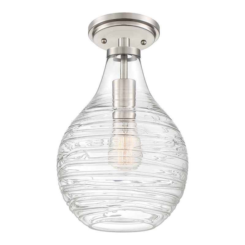 Quoizel QSF4019BN One Light Semi-Flush Mount, Brushed Nickel