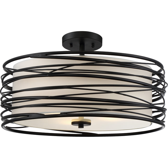 Quoizel SPL1720K Three Light Semi-Flush Mount, Mystic Black