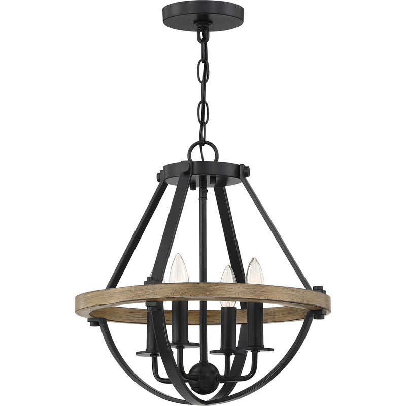 Quoizel BRL2816EK Four Light Pendant, Earth Black