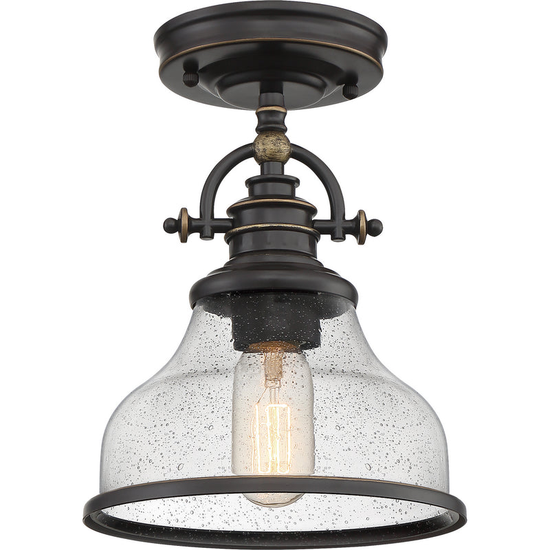 Quoizel GRTS1708PN One Light Semi-Flush Mount, Palladian Bronze