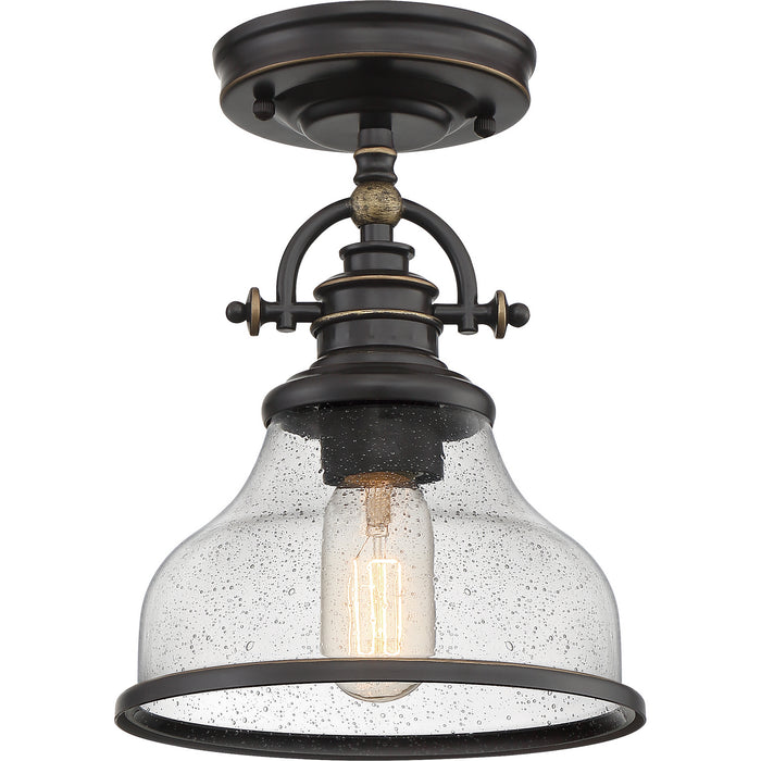 Quoizel GRTS1708PN One Light Semi-Flush Mount, Palladian Bronze