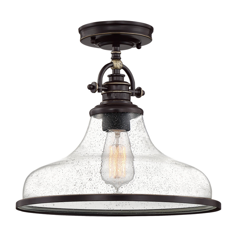 Quoizel GRTS1714PN One Light Semi-Flush Mount, Palladian Bronze