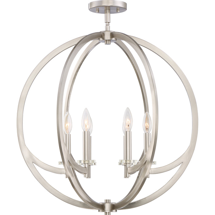 Quoizel ON1724BN Six Light Semi-Flush Mount, Brushed Nickel