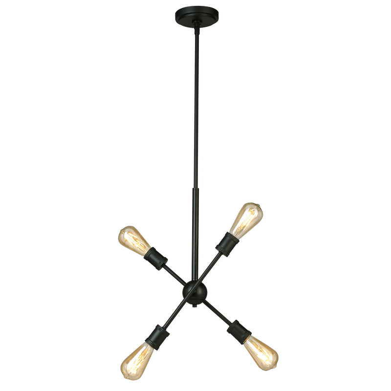 Eglo USA 203945A Four Light Pendant, Black
