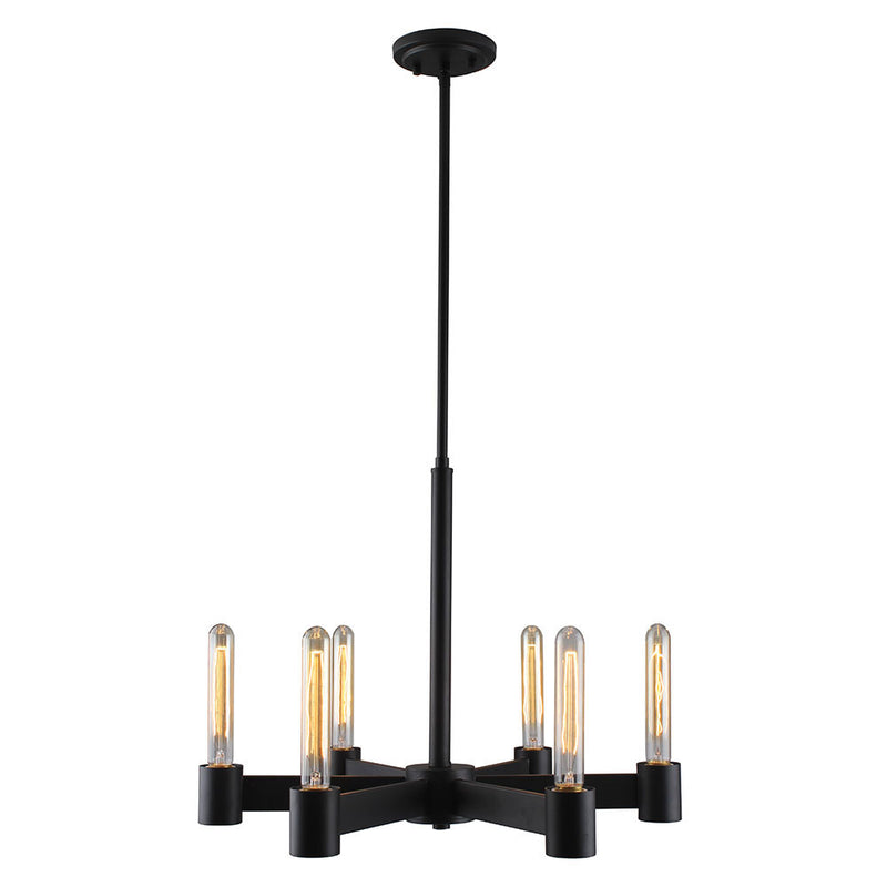Eglo USA 204553A Six Light Chandelier, Matte Black