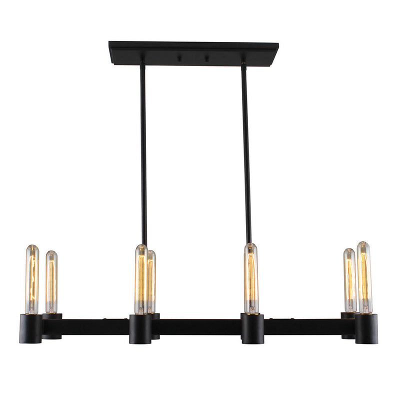 Eglo USA 204554A Eight Light Pendant, Matte Black