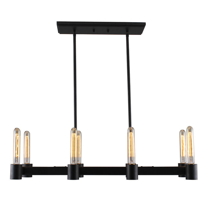 Eglo USA 204554A Eight Light Pendant, Matte Black