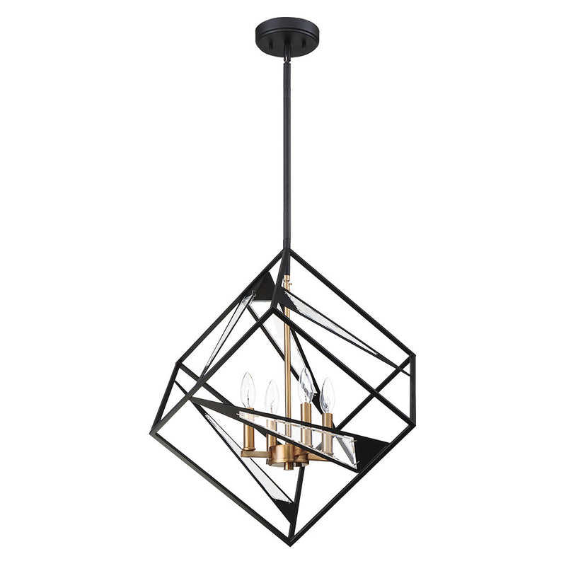 Eglo USA 204586A Four Light Pendant, Matte Black