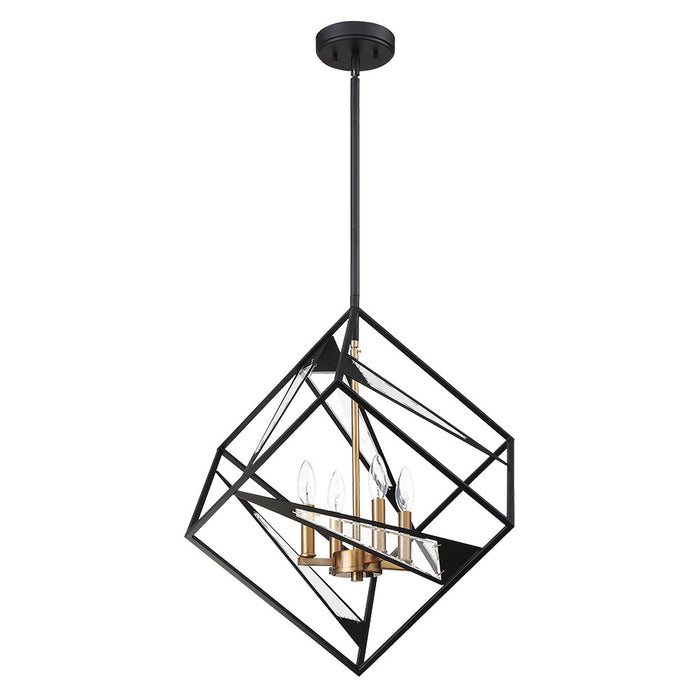 Eglo USA 204586A Four Light Pendant, Matte Black