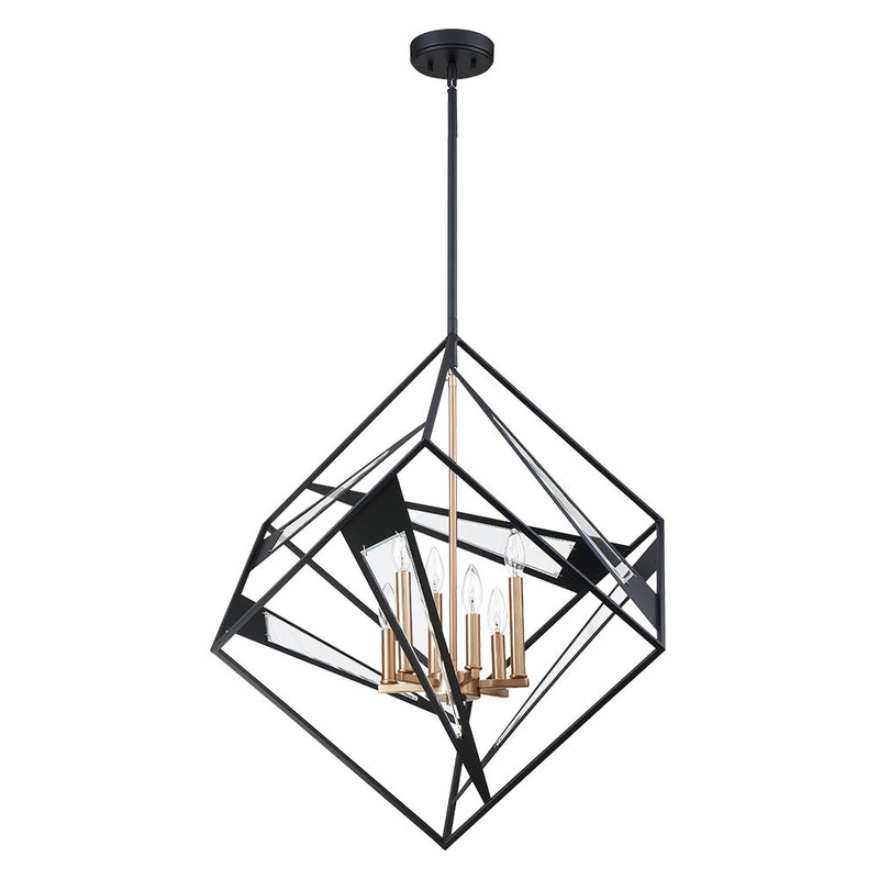 Eglo USA 204588A Six Light Pendant, Matte Black