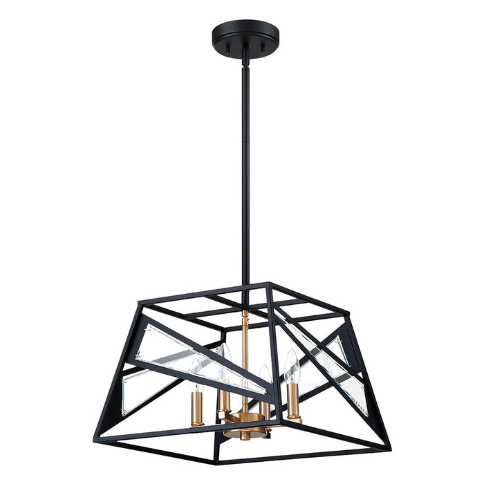 Eglo USA 204594A Four Light Pendant, Matte Black