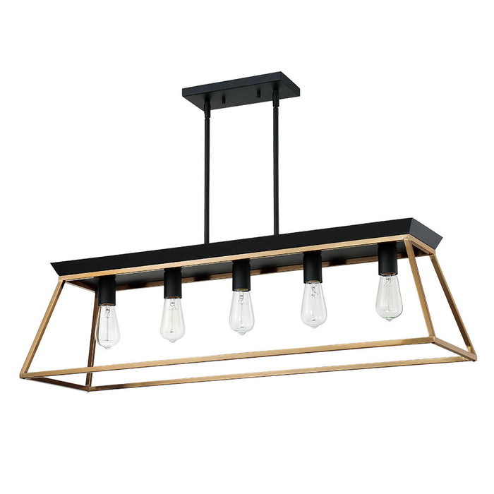 Eglo USA 204596A Five Light Pendant, Brushed Gold & Matte Black