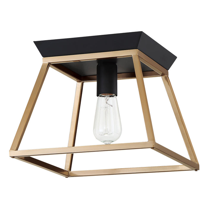 Eglo USA 204601A One Light Ceiling Mount, Brushed Gold & Matte Black