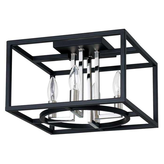 Eglo USA 204602A Four Light Ceiling Mount, Black & Chrome