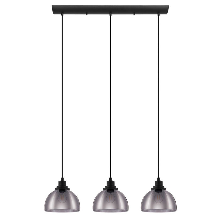Eglo USA 98384A Three Light Pendant, Matte Black