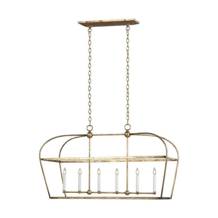 Visual Comfort Studio CC1216ADB Six Light Chandelier, Antique Gild