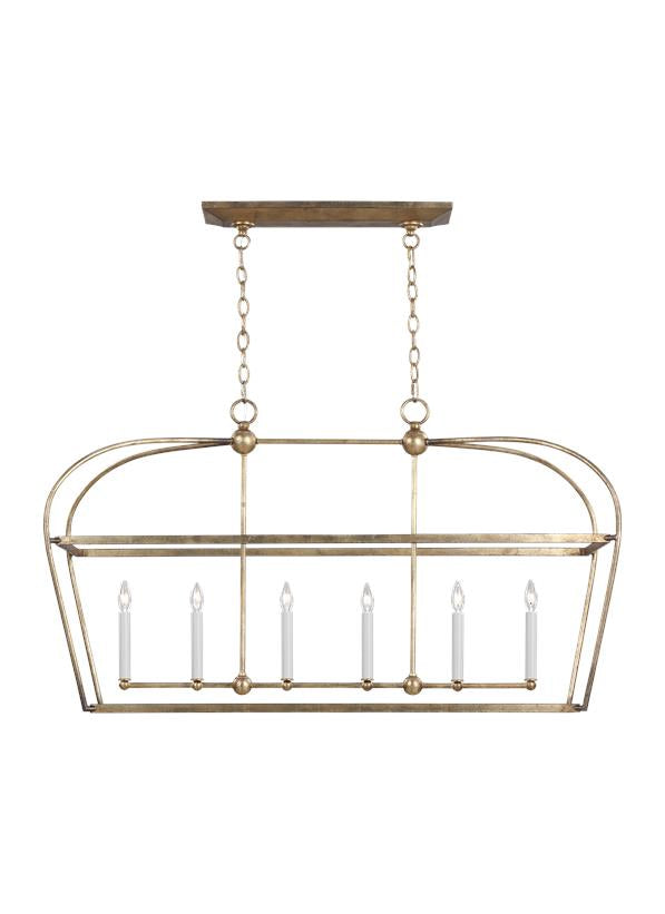 Visual Comfort Studio CC1216ADB Six Light Chandelier, Antique Gild