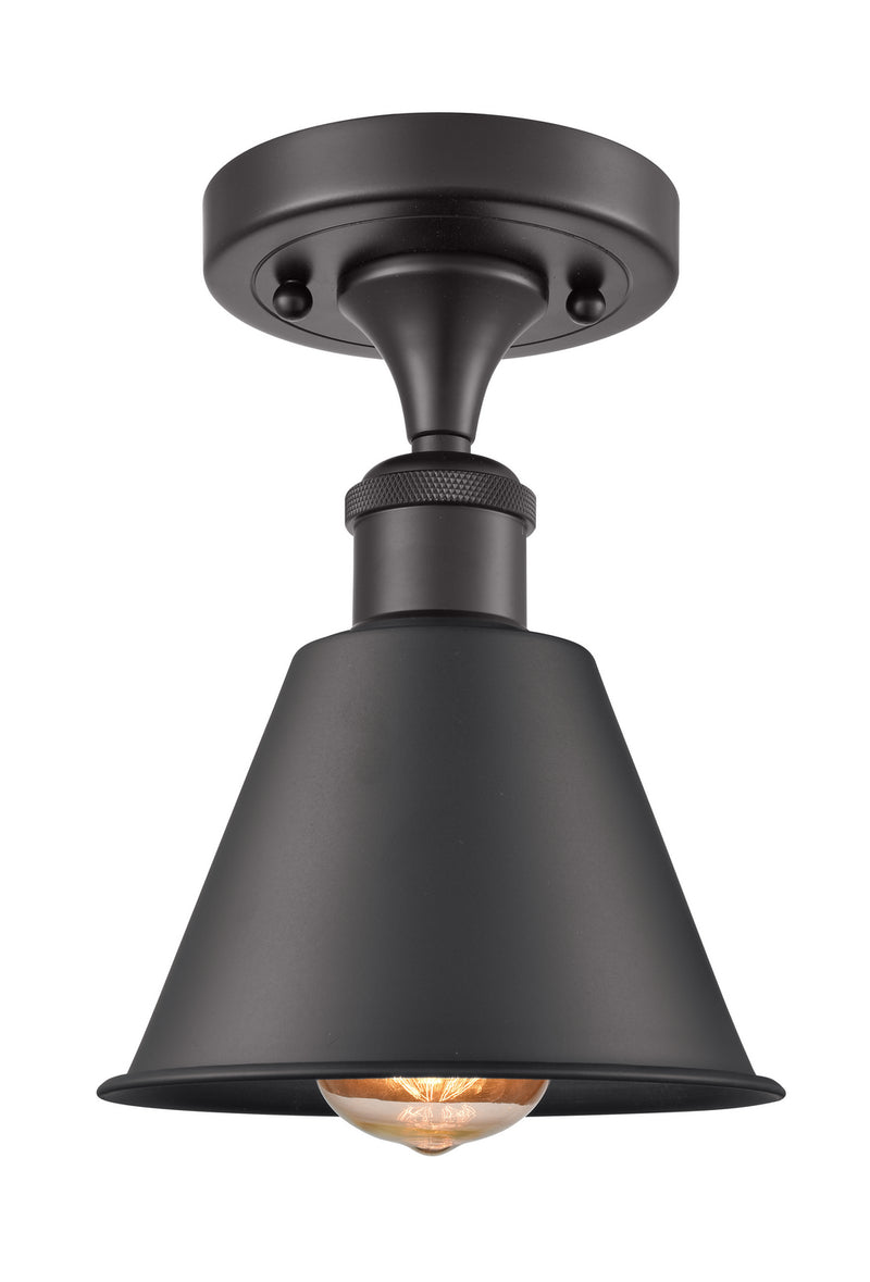 Innovations 516-1C-BK-M8-LED LED Semi-Flush Mount, Matte Black