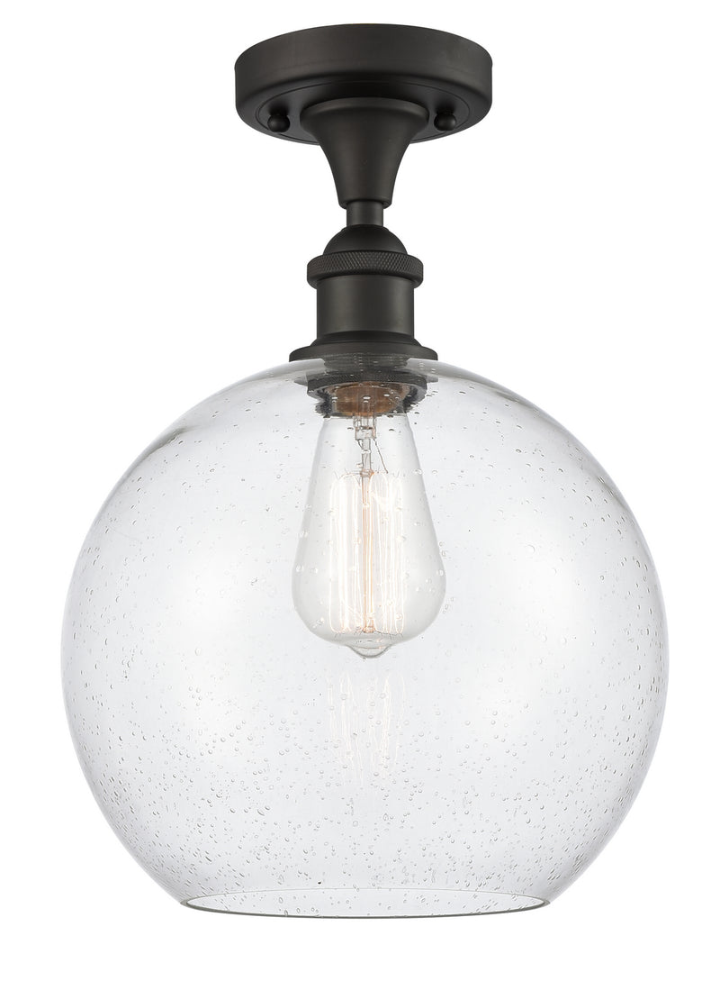 Innovations 516-1C-OB-G124-10 One Light Semi-Flush Mount, Oil Rubbed Bronze