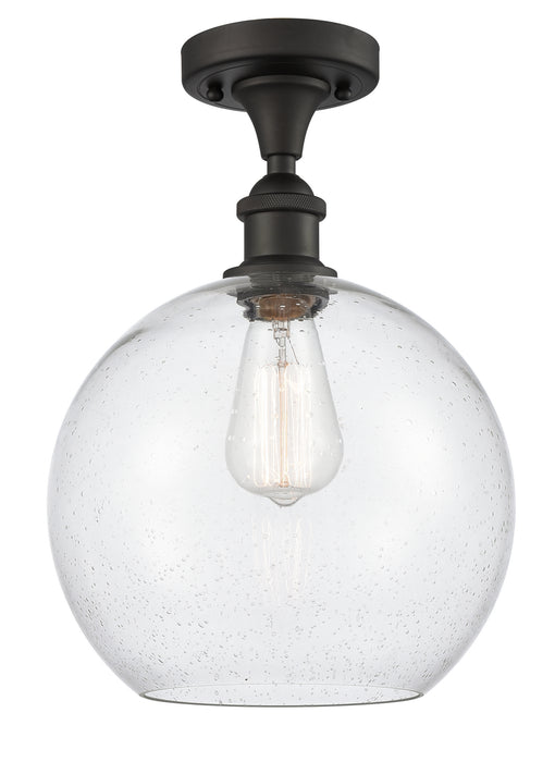 Innovations 516-1C-OB-G124-10 One Light Semi-Flush Mount, Oil Rubbed Bronze