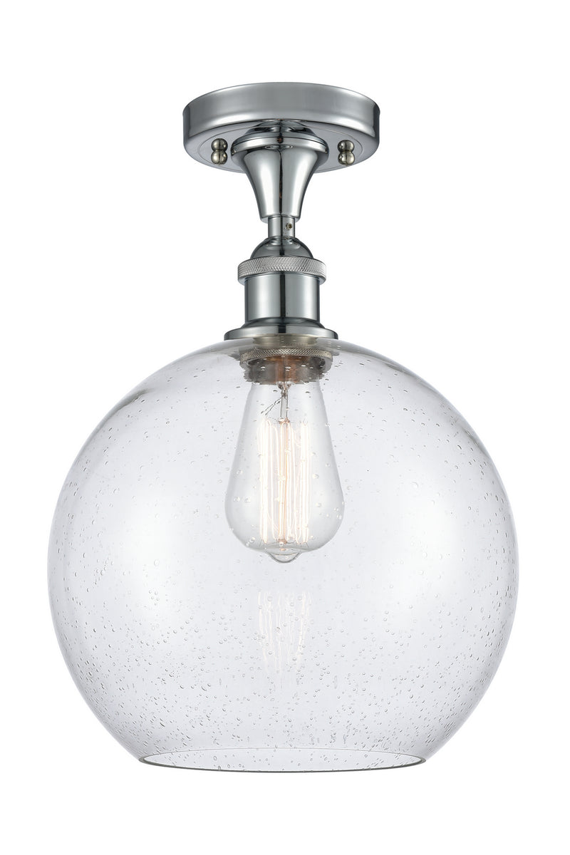 Innovations 516-1C-PC-G124-10 One Light Semi-Flush Mount, Polished Chrome