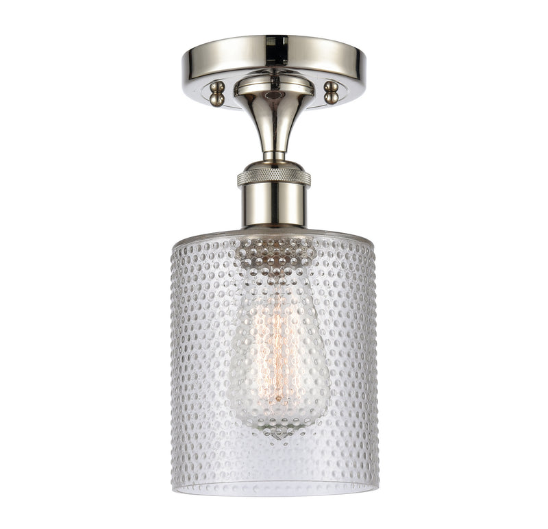 Innovations 516-1C-PN-G112 One Light Semi-Flush Mount, Polished Nickel