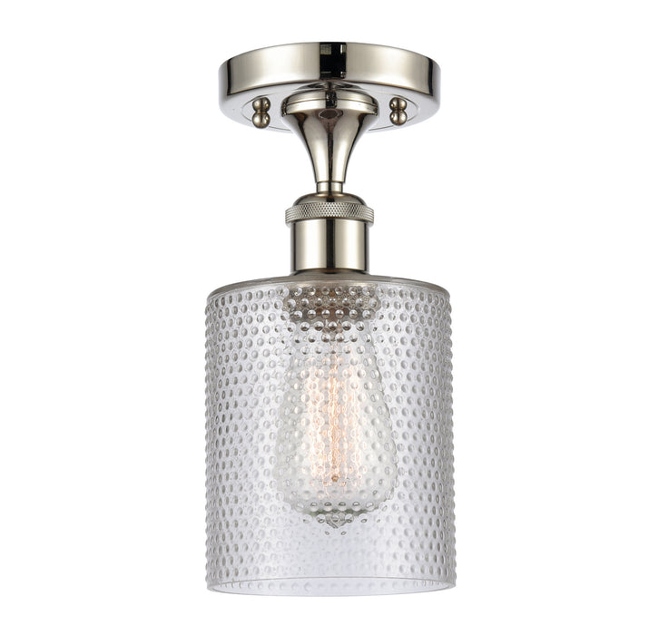 Innovations 516-1C-PN-G112 One Light Semi-Flush Mount, Polished Nickel