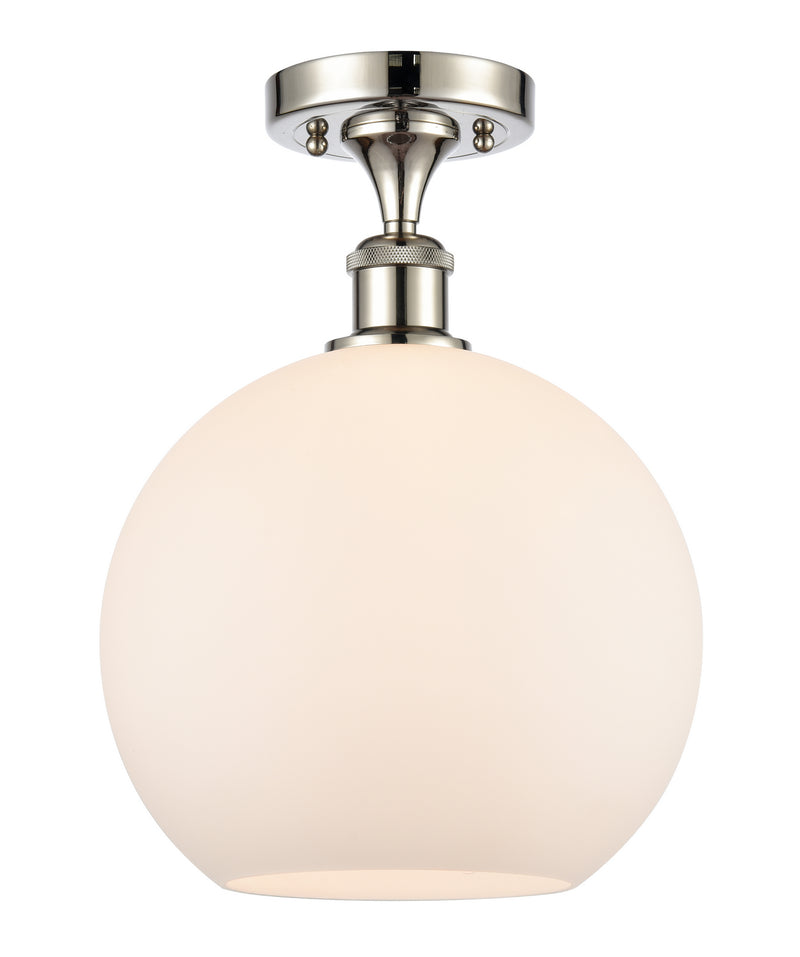 Innovations 516-1C-PN-G121-10 One Light Semi-Flush Mount, Polished Nickel