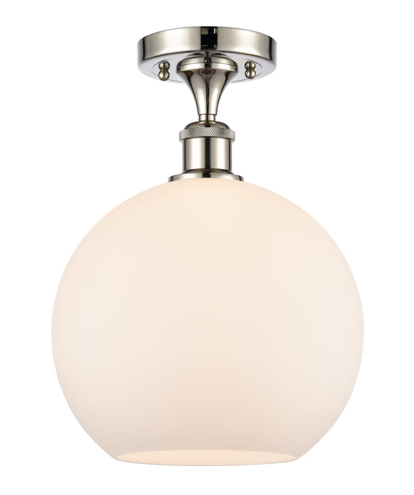Innovations 516-1C-PN-G121-10 One Light Semi-Flush Mount, Polished Nickel