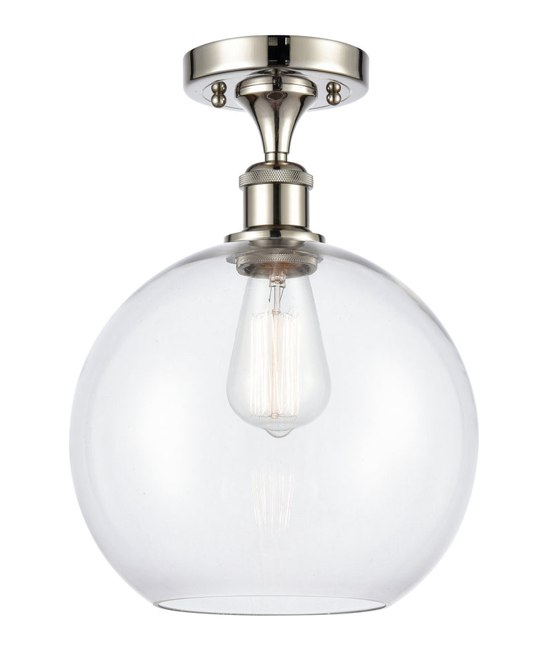 Innovations 516-1C-PN-G122-10 One Light Semi-Flush Mount, Polished Nickel